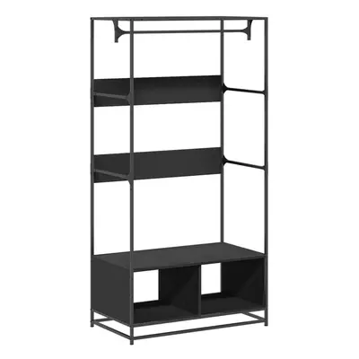 (black) vidaXL Wardrobe Closet Cupboard Clothes Storage Organiser Engineered Wood