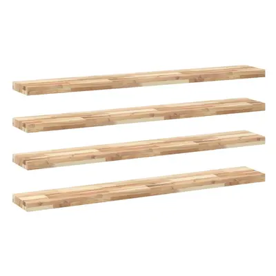 (natural, x x cm/ pcs) vidaXL Floating Shelves Wall Storage Shelf 4pcs Untreated Solid Wood Acac