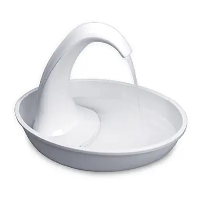 Pioneer Swan Pet Cat Dog Drinking Water Fountain Electric Filter Bowl White