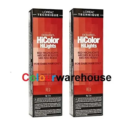 (Red â 2pcs) L'Oreal HiColor Red HiLights For Dark Hair Only