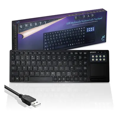 Wired USB Multimedia TPad Keyboard with Touchpad Mouse | All-in-One Touch Pad Design | UK QWERTY