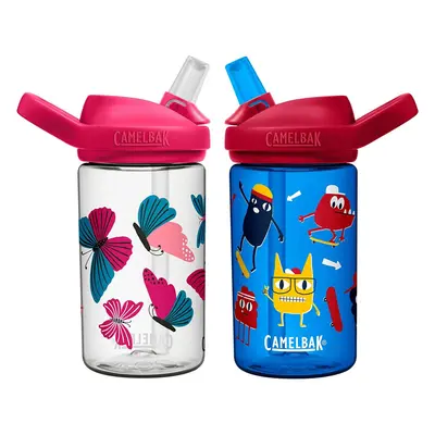 Camelbak Eddy+ Kids Butterfly + Skater 14oz/400ml spill proof bottles twin pack