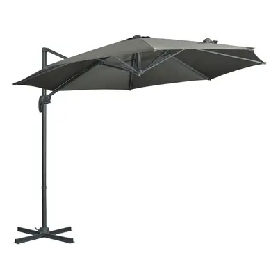 Outsunny x 3(m) Cantilever Parasol Garden Umbrella with Cross Base Grey