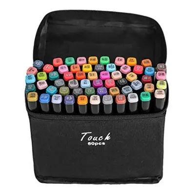 60 Colors Graphic Marker Pen Dual Tip Sketch Pen Twin Marker Double Ended Finecolour Sketch Mark