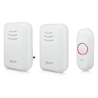 (Byron Wireless Doorbell Set, Portable Battery-powered Chime & Plug-In Chime, 150m Range, Melodi