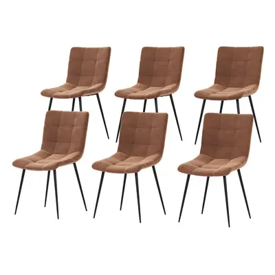 (Orange, 6) Richton Velvet Dining Chair Set Kitchen Home Room