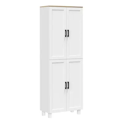 HOMCOM Modern Kitchen Cupboard Storage Cabinet with Shelves, White