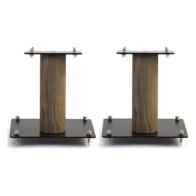 Pair Of Norstone Oak STYLUM 28cm High Universal Steel Speaker Stands