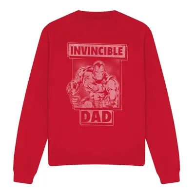 (M, Red) Iron Man Unisex Adult Invincible Dad Fathers Day Sweatshirt