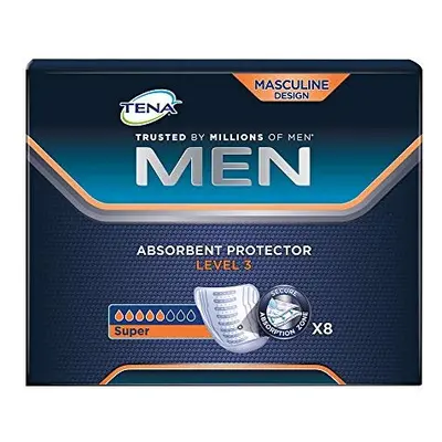 TENA Men Absorbent Protector Incontinence Pads - Level (Pack of 8)