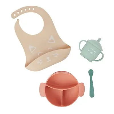 LEARN'ISY baby feeding set, silicone toddler weaning set, months, Fox