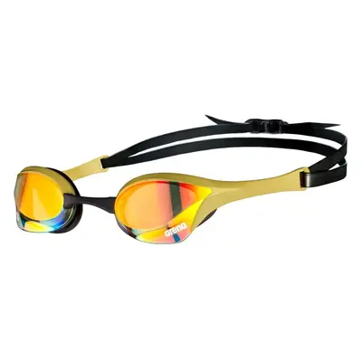 (Yellow / Copper / Gold) Arena Cobra Swipe Ultra Mirror Swimming Goggles Advanced Anti Fog Lense