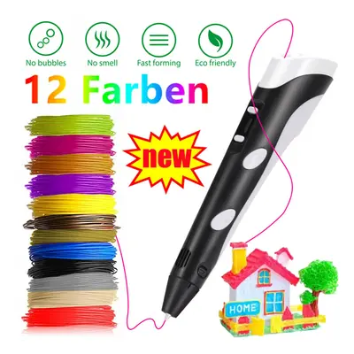 (Black) 3D Printing Pen, 3D Doodler Pen with LCD Screen UK