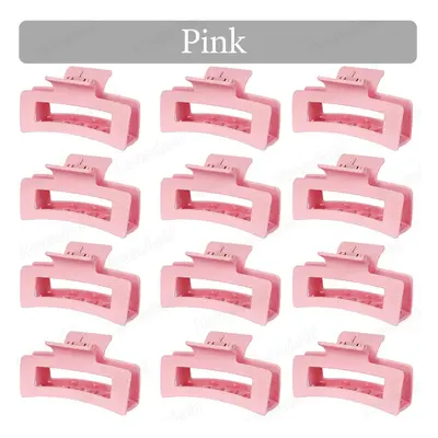 (Pink, 48Pcs) 6-60Pcs Korean Women Girls Plastic Hair Claws 8.5cm Hairclip Crab Barrette Girl Ha