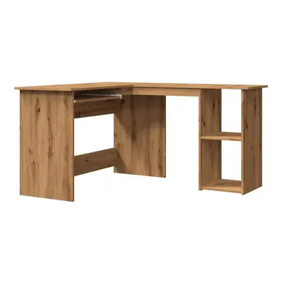 (artisan oak) vidaXL Corner Desk Computer Desk Study L-shaped Desk Table Engineered Wood