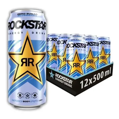 (Pack OF 24) Rockstar Sugar Free Drink Blueberry Flavour 500ml