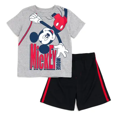 Disney Mickey Mouse Little Boys T-Shirt and Mesh Shorts Outfit Set Hea