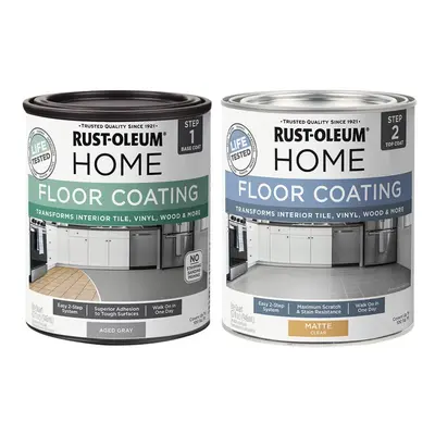 RustOleum Home Interior Floor Coating Kit Matte Aged Gray Fl Oz Pack of