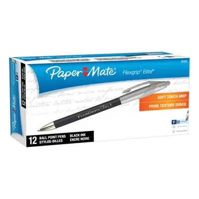 Paper Mate FlexGrip Elite Retractable Ballpoint Pens Fine Point Black Count