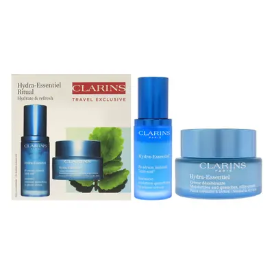 Clarins Hydra-Essentiel Experts Set For Women Pc Set 1.7oz Moisturizing and Quench Light Cream, 