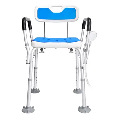 (20.1x21.7x33.5in + 6level adjustment) VEVOR Shower Chair Bath Stool Seat Height Adjustable for 