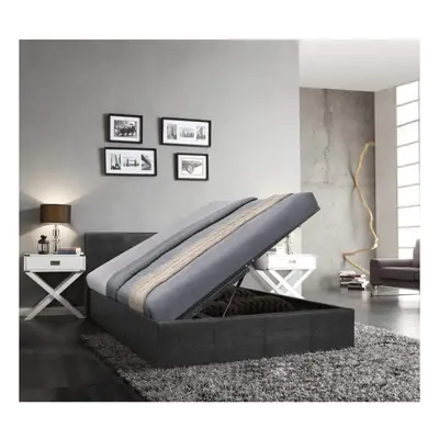 (Black) Kosy Koala 3FT Single Side Leather Ottoman Bed