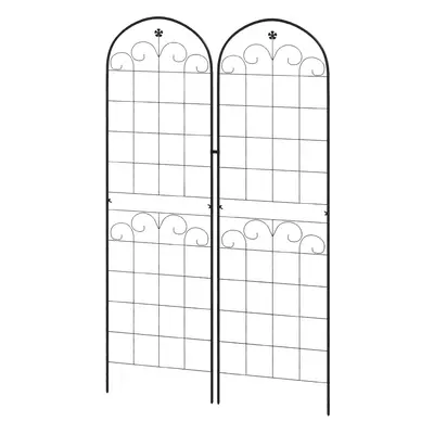 Outsunny Set of Metal Trellis for Climbing Plants, Floral Design, x 180cm