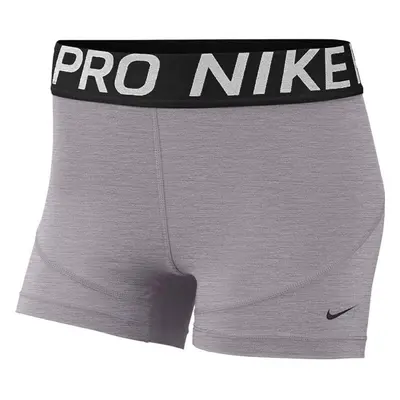 Nike Women's Pro 3"" Training Short (Gunsmoke/Heather/Black/Black Sma