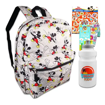 Mickey Mouse Backpack for Kids Set - Mickey School Bag Bundle with Mickey Backpack Mickey Sticke