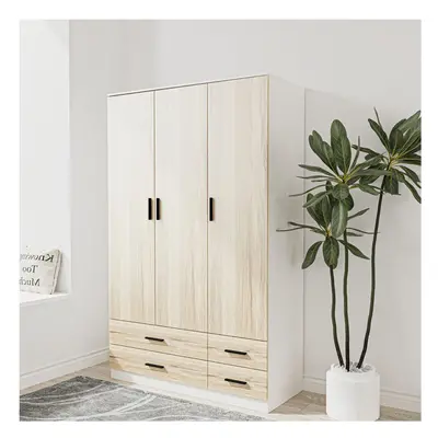 (White & Oak) Door Drawer Wardrobe Storage Shelf Hanging Bedroom Modern Furniture