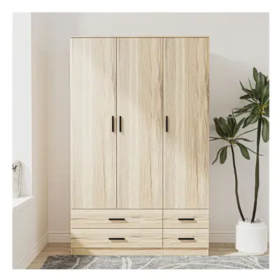 (Oak) Door Drawer Wardrobe Storage Shelf Hanging Bedroom Modern Furniture