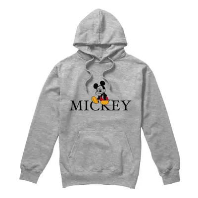 (M, Sport Heather) Disney Mens Mickey Mouse Classic Sitting Hoodie