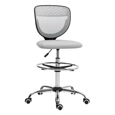 Vinsetto Draughtsman Chair, Office Chair with Wheels, Light Grey