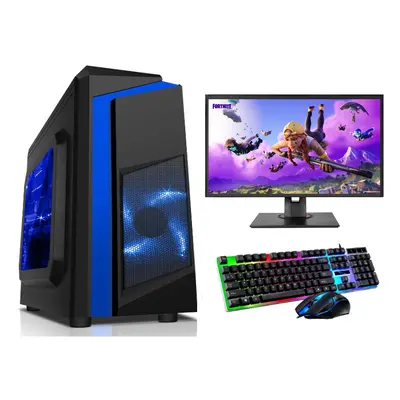 FCS Fast Gaming Intel Quad Core i5 16GB RAM 1TB HDD+128GB SSD PC Bundle & Speakers 22" Monitor