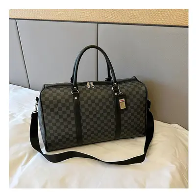 (Black grid, big) Travel Bag Men's And Women's Handbags On Sale, Luggage Bags Lightly Cross -Sho