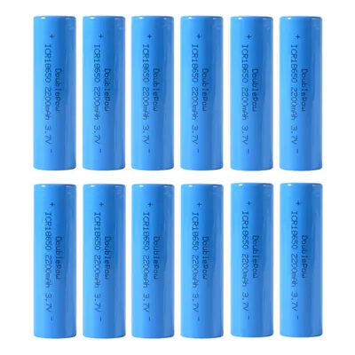 12x 3.7V 2200mAh Rechargeable Li-ion Battery Flat Top for Flashlight