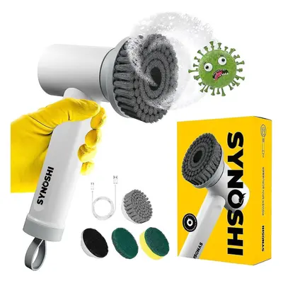 Electric Cleaning Brush, Spin Scrubber With Replaceable Cleaning Heads, Adjustable Speeds, Cordl