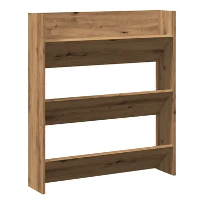 (artisan oak) vidaXL Wall Shoe Cabinet Shoe Rack Hall Shoe Storage Cupboard Engineered Wood