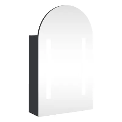 vidaXL Bathroom Mirror Cabinet LED Wall Cabinet with LED Light Arched Grey