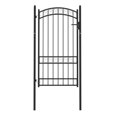 (black, x cm) vidaXL Fence Gate with Arched Top Steel Entrance Gate Green/Black Multi Sizes