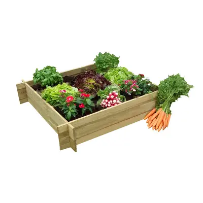 Square Wooden Raised Bed Flower Vegetables Plants Garden Planters