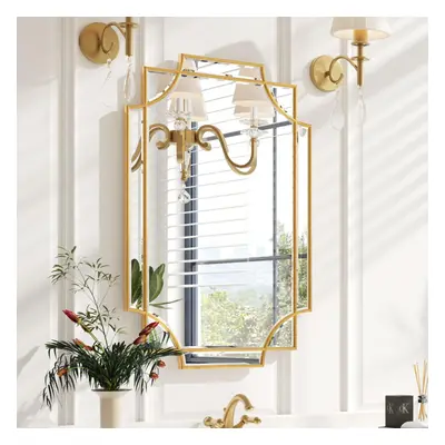 Kelly Miller Gold Bathroom Mirror for Wall 20""x30"" Gold Wall Mirror Vanity Mirror Decorative M