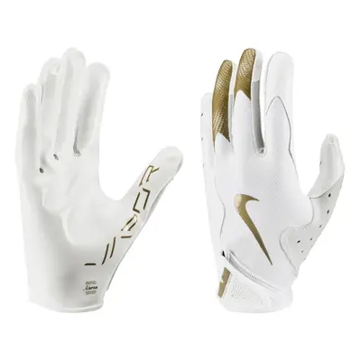 Nike Vapor Jet 8.0 Football Gloves White | White | Met Gold Large