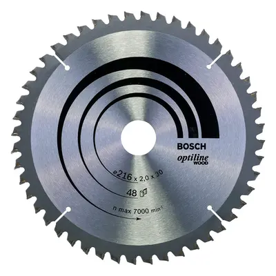 Bosch Optilineline Mitre Circular Saw Blade for Wood, 216mm x 2.0mm x 30mm, Teeth, Silver