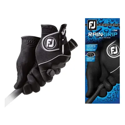 FootJoy Men's RainGrip Pair Golf Glove Black Large Pair