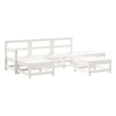 (white) vidaXL Garden Lounge Set Outdoor Modular Sofa Set Piece Solid Wood Pine