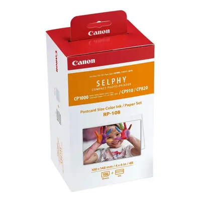 Paper for SELPHY CP1500 - RP-108 Genuine Canon Ink + Paper Set (100 x 148mm) Sheets, also compat