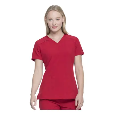 Dickies EDS Essentials Scrubs V-Neck Womens Tops with Four-Way Stretch and Moisture Wicking Plus