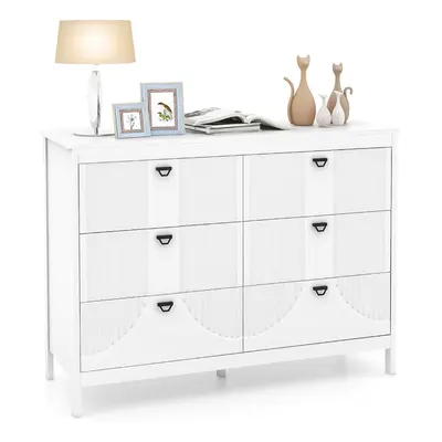 6-Drawer Dresser Bedroom Modern Style Chest of Drawers-White