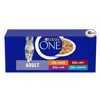 PURINA ONE Mini Fillets Mixed Selection in Gravy Wet Cat Food 40x85g